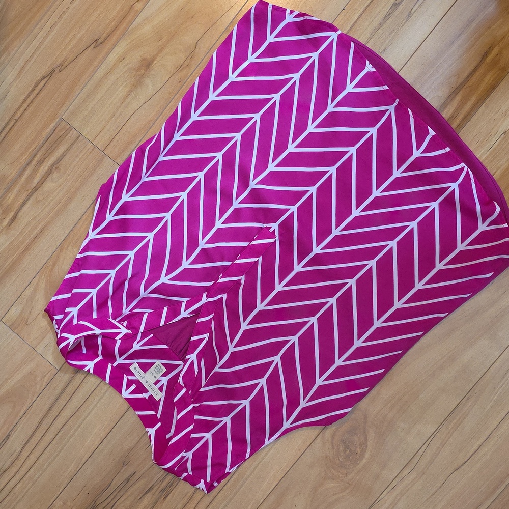 Hanna & Gracie Sleeveless Tank Top Hot Pink Chevron V-neck Size XL🌸